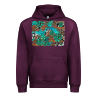 Mauve Wine gemstone wood and cowhide background Urban Hoodie - Artiststas