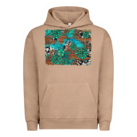 Pigment Burro gemstone wood and cowhide background Urban Hoodie - Artiststas