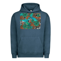 Pigment Midnight Navy gemstone wood and cowhide background Urban Hoodie - Artiststas