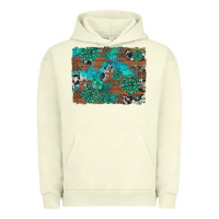 Pigment Pistachio gemstone wood and cowhide background Urban Hoodie - Artiststas