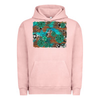 Pigment Salmon gemstone wood and cowhide background Urban Hoodie - Artiststas