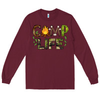 Burgundy camp life Long Sleeve Tee - BarkalooDesign