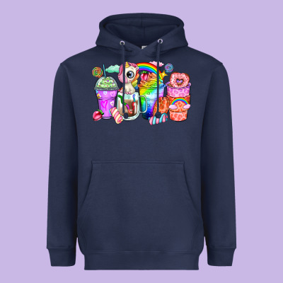 Unicorn Coffee Cups Heavyweight Hoodie Designed By Zillion Design Studio
