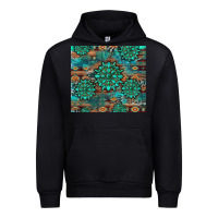 Black gemstone turquoises aztec leopard cowhide Urban Hoodie - Artiststas