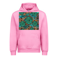 Fuchsia Pink gemstone turquoises aztec leopard cowhide Urban Hoodie - Artiststas