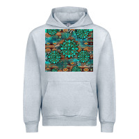 Heather Grey gemstone turquoises aztec leopard cowhide Urban Hoodie - Artiststas