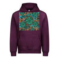 Mauve Wine gemstone turquoises aztec leopard cowhide Urban Hoodie - Artiststas