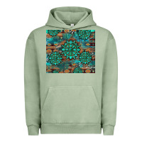 Pigment Oil Green gemstone turquoises aztec leopard cowhide Urban Hoodie - Artiststas