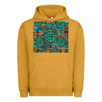Pigment Peanut Butter gemstone turquoises aztec leopard cowhide Urban Hoodie - Artiststas