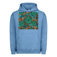 Pigment Pebble Blue gemstone turquoises aztec leopard cowhide Urban Hoodie - Artiststas