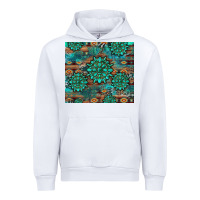 White gemstone turquoises aztec leopard cowhide Urban Hoodie - Artiststas