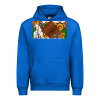 Cobalt baby goats and sunflower and cactus with cowhide license plate Urban Hoodie - Artiststas