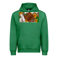 Emerald baby goats and sunflower and cactus with cowhide license plate Urban Hoodie - Artiststas