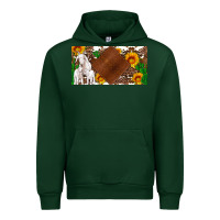 Forest Green baby goats and sunflower and cactus with cowhide license plate Urban Hoodie - Artiststas