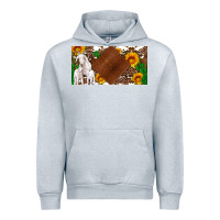 Heather Grey baby goats and sunflower and cactus with cowhide license plate Urban Hoodie - Artiststas
