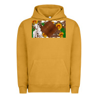 Pigment Peanut Butter baby goats and sunflower and cactus with cowhide license plate Urban Hoodie - Artiststas