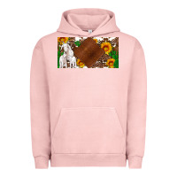Pigment Salmon baby goats and sunflower and cactus with cowhide license plate Urban Hoodie - Artiststas