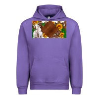 Tulip baby goats and sunflower and cactus with cowhide license plate Urban Hoodie - Artiststas