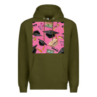 Army Green pink glitter graduation seamless pattern Premium Hoodie - BundleAndBundleShop