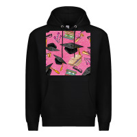 Black pink glitter graduation seamless pattern Premium Hoodie - BundleAndBundleShop