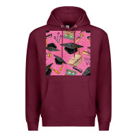 Burgundy pink glitter graduation seamless pattern Premium Hoodie - BundleAndBundleShop
