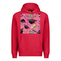 Cardinal pink glitter graduation seamless pattern Premium Hoodie - BundleAndBundleShop