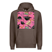 Coffee pink glitter graduation seamless pattern Premium Hoodie - BundleAndBundleShop