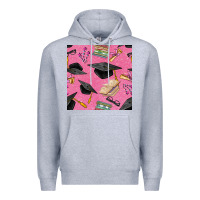Heather Grey pink glitter graduation seamless pattern Premium Hoodie - BundleAndBundleShop