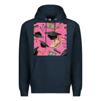 Navy pink glitter graduation seamless pattern Premium Hoodie - BundleAndBundleShop