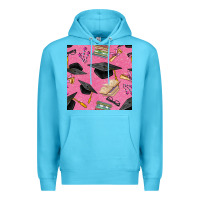 Ocean Blue pink glitter graduation seamless pattern Premium Hoodie - BundleAndBundleShop