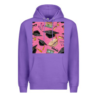 Purple pink glitter graduation seamless pattern Premium Hoodie - BundleAndBundleShop
