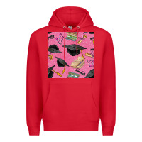 Red pink glitter graduation seamless pattern Premium Hoodie - BundleAndBundleShop
