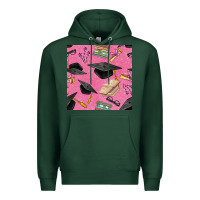 Sports Green pink glitter graduation seamless pattern Premium Hoodie - BundleAndBundleShop