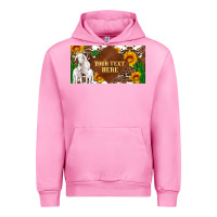 Fuchsia Pink (preview)baby goats and sunflower and cactus with cowhide license plat Urban Hoodie - Artiststas