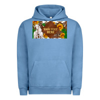 Pigment Pebble Blue (preview)baby goats and sunflower and cactus with cowhide license plat Urban Hoodie - Artiststas