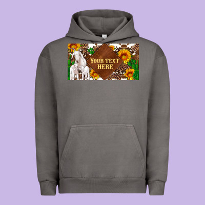 (preview)baby Goats And Sunflower And Cactus With Cowhide License Plat Urban Hoodie Designed By Artiststas