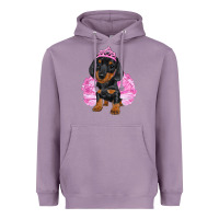 Lavender Balerina Dachshund With Tutu Heavyweight Hoodie - RanaPortraitStore