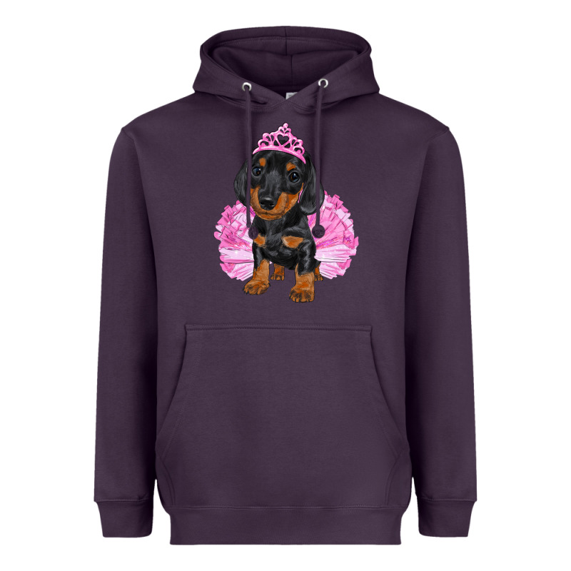 Balerina Dachshund With Tutu Heavyweight Hoodie by RanaPortraitStore | Teevron
