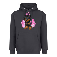 Smoke Balerina Dachshund With Tutu Heavyweight Hoodie - RanaPortraitStore