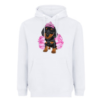 White Balerina Dachshund With Tutu Heavyweight Hoodie - RanaPortraitStore