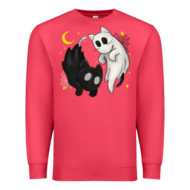 Ghost Cats With Balance Halloween Premium Sweatshirt by texasbilliewilder | Teevron