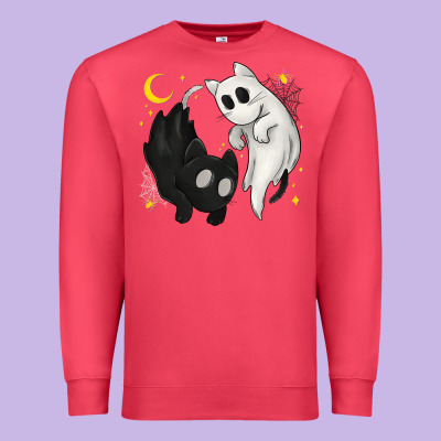 Ghost Cats With Balance Halloween Premium Sweatshirt Designed By Texasbilliewilder
