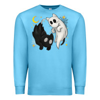 Ocean Blue Ghost Cats with Balance Halloween Premium Sweatshirt - texasbilliewilder