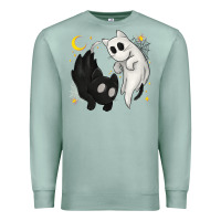 Seafoam Ghost Cats with Balance Halloween Premium Sweatshirt - texasbilliewilder