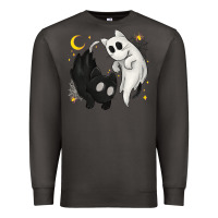 Smoke Ghost Cats with Balance Halloween Premium Sweatshirt - texasbilliewilder