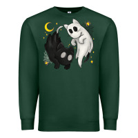 Sports Green Ghost Cats with Balance Halloween Premium Sweatshirt - texasbilliewilder