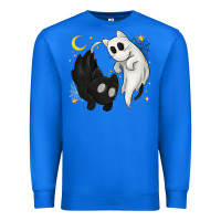 True Royal Ghost Cats with Balance Halloween Premium Sweatshirt - texasbilliewilder