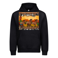 Black western horses and  sunset with sunflowers Urban Hoodie - Artiststas