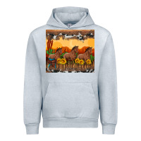 Heather Grey western horses and  sunset with sunflowers Urban Hoodie - Artiststas
