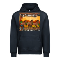 Navy western horses and  sunset with sunflowers Urban Hoodie - Artiststas